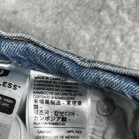 Levis Wedgie Straight Jeans Womens Size 24 Blue High Rise Button Fly Stretch - Picture 14 of 16